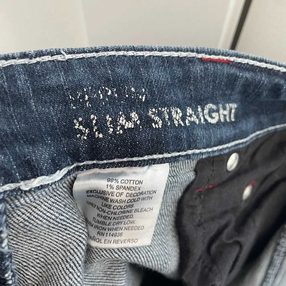 INC International Concepts‎ Mens Jeans Slim Straight Blue Wash Size 33x32